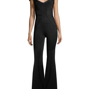 Herve Leger bell bottom jumpsuit XXS NWT